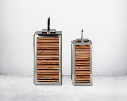 Gifting solutions are made easy with this unique lantern that comes with a glass ribbed wooden design and metal top handle, adding grace & rustic charm to the home-front.