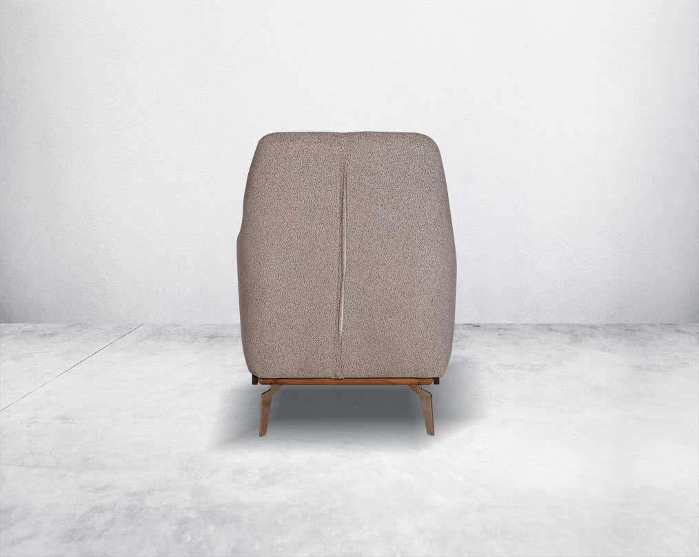 2 seater sofa upholstered in fabric in modern classic design with back view