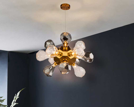 Showcasing a striking silhouette sparked by the space race, this sputnik chandelier brings a splash of industrial glam style commanding attention in any space