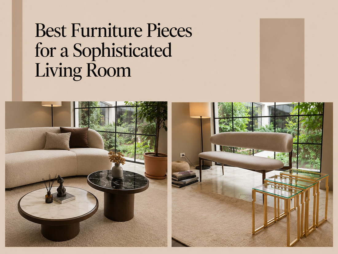 Sophisticated living room featuring luxury furniture, designer coffee tables, elegant seating, and modern interior styling.