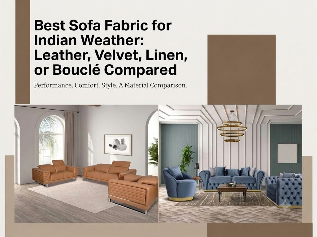 Best Sofa Fabric for Indian Weather: Leather, Velvet, Linen, or Bouclé Compared