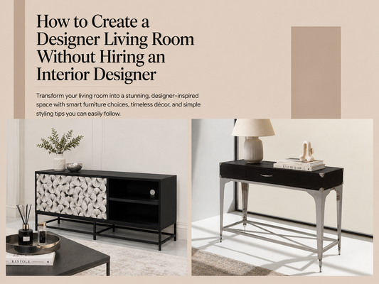 Luxury designer living room inspiration featuring stylish console furniture, elegant décor accessories, and modern interior styling tips for creating a professionally designed space without hiring an interior designer.