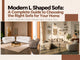 Modern L-shaped sofa buying guide featuring elegant white and beige sectional sofas in stylish contemporary living room interiors.