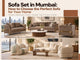 Sofa set in Mumbai featuring elegant brown and cream sofa sets in modern luxury living rooms, with stylish coffee tables, contemporary décor, and panoramic city views.