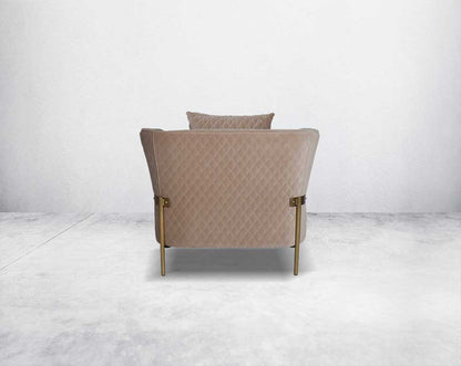 This 1  seater sofa set is an elegant statement piece with clean lines softened by subtle curves 1 cushions to compliment back view