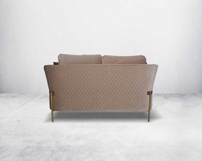 This 2 seater sofa set is an elegant statement piece with clean lines softened by subtle curves  2 cushions to compliment back view