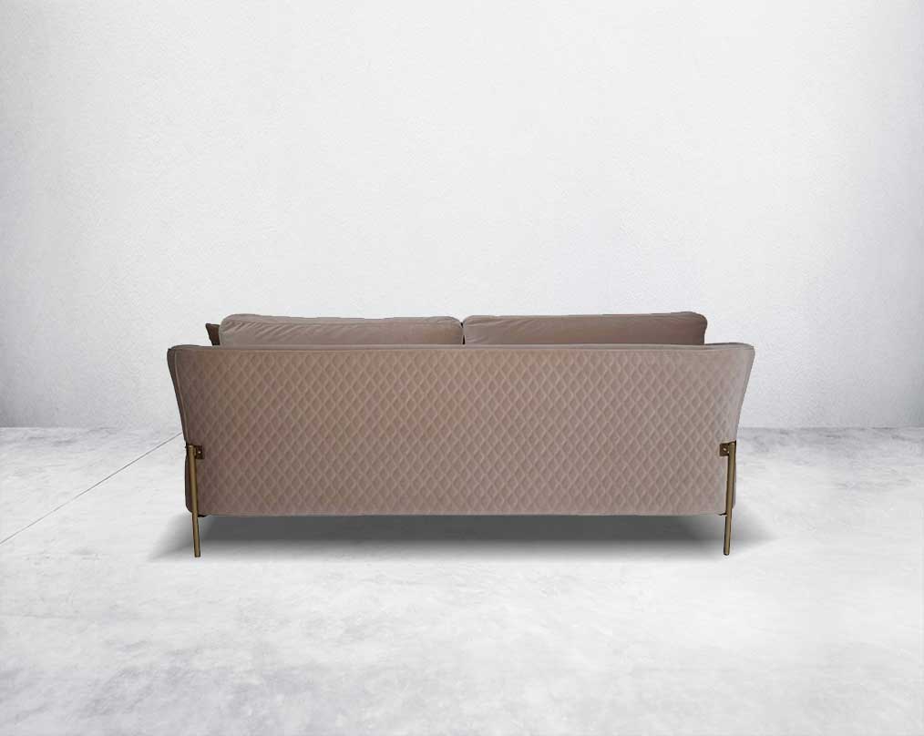 This 3 seater sofa set is an elegant statement piece with clean lines softened by subtle curves 3 cushions to compliment back view