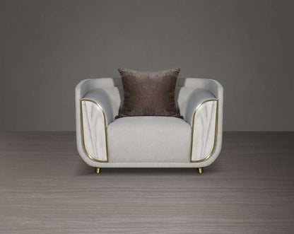 This 1 sofa set in high-quality fabric is an epitome of luxury, an astonishing piece of modern design front view