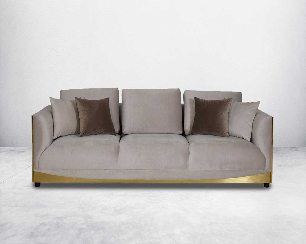 This 3 sofa set is an elegant statement piece with clean lines softened by subtle curves.