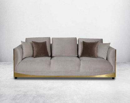 This 3 sofa set is an elegant statement piece with clean lines softened by subtle curves.