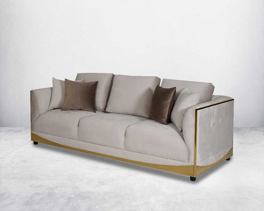 This 3  sofa set is an elegant statement piece with clean lines softened by subtle curves.