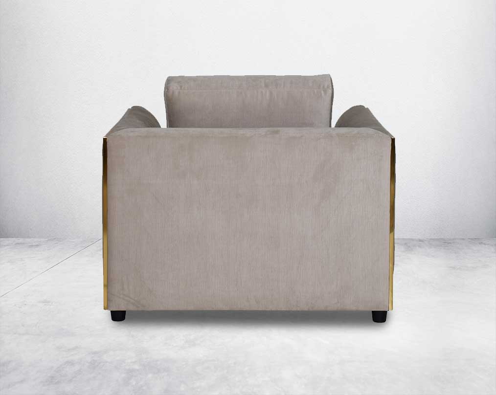 This 1 sofa set is an elegant statement piece with clean lines softened by subtle curves.