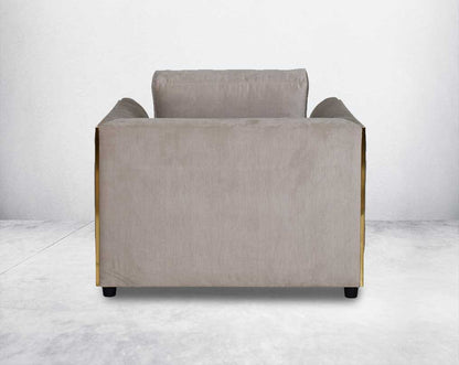 This 1 sofa set is an elegant statement piece with clean lines softened by subtle curves.