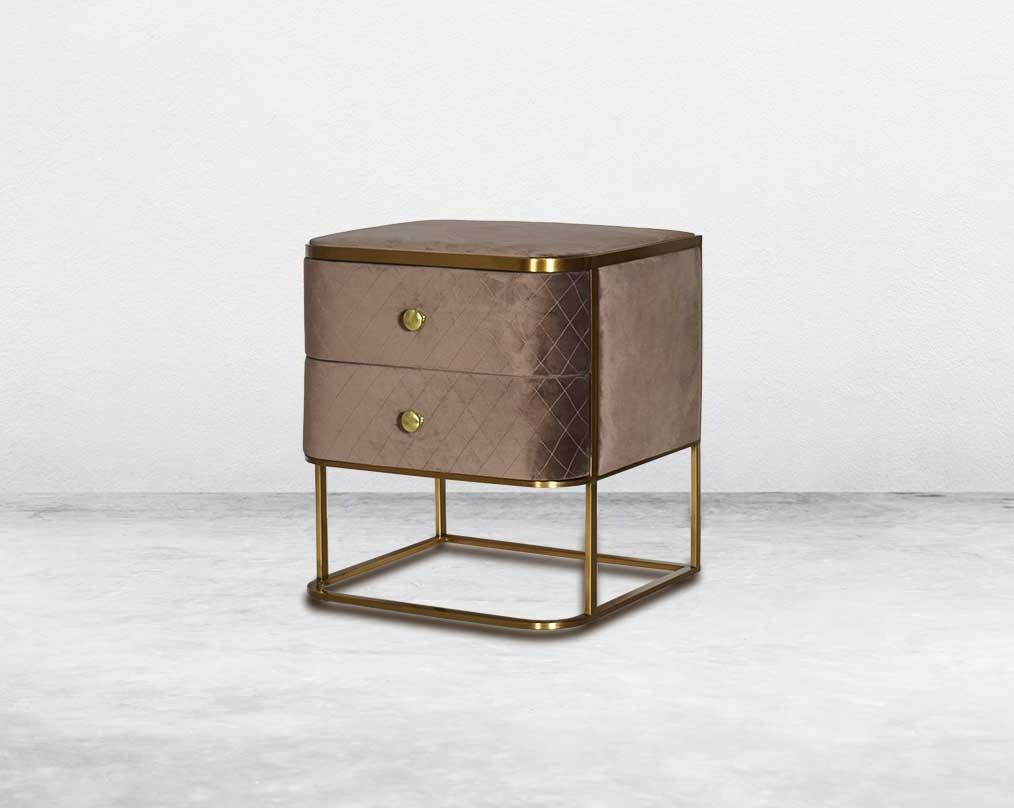bedside table comes with 2 drawers, matt gold base