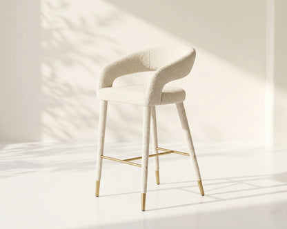 Aria Fabric Gold Bar Stool