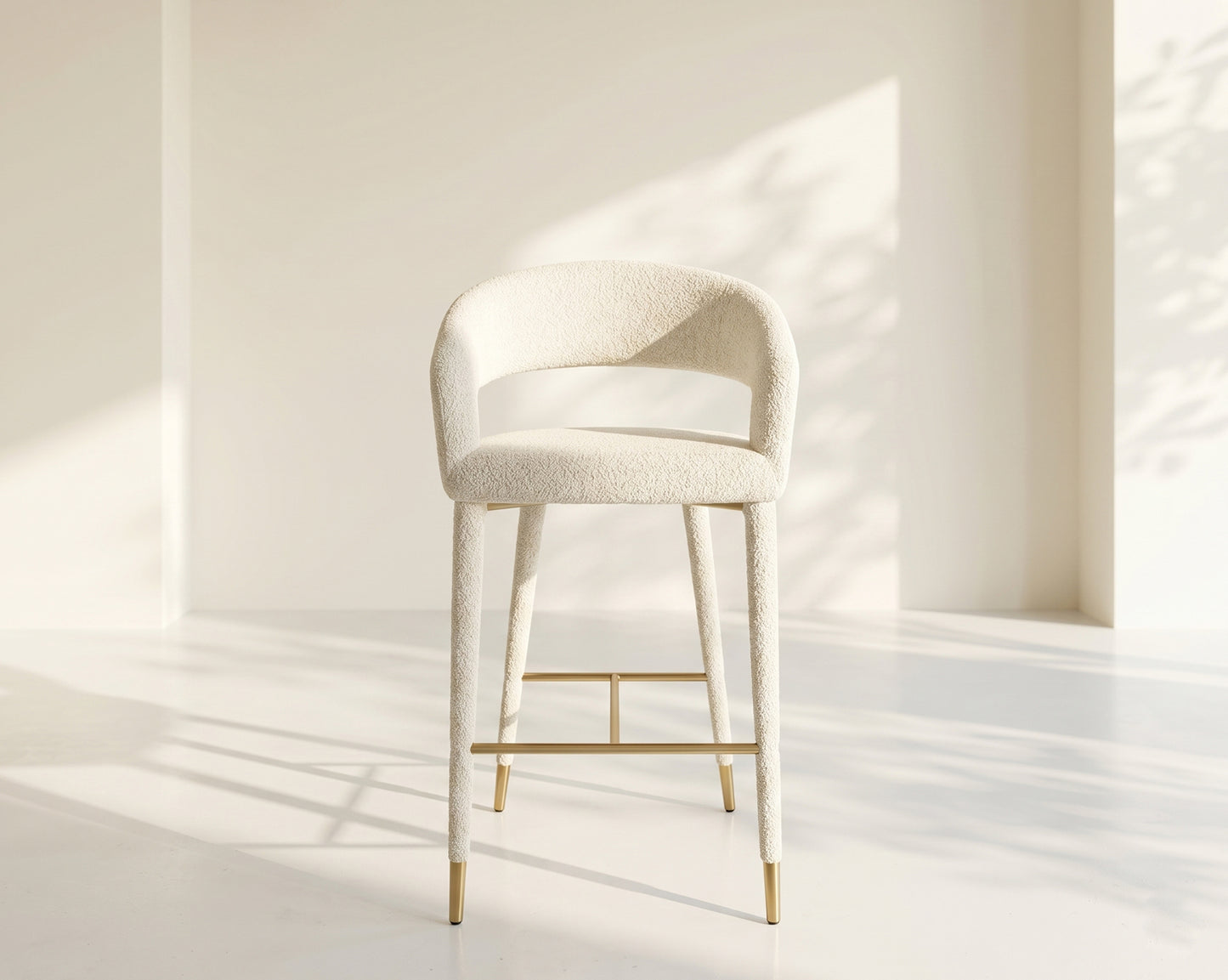 Aria Fabric Gold Bar Stool