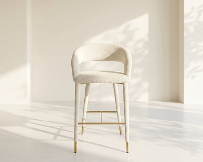 Aria Fabric Gold Bar Stool