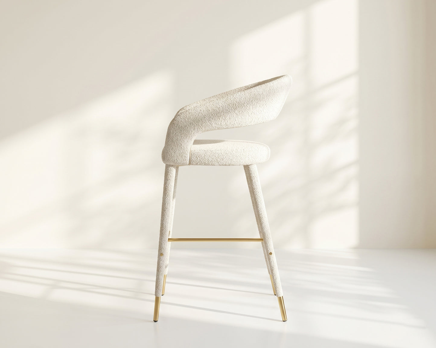 Aria Fabric Gold Bar Stool