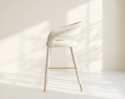 Aria Fabric Gold Bar Stool