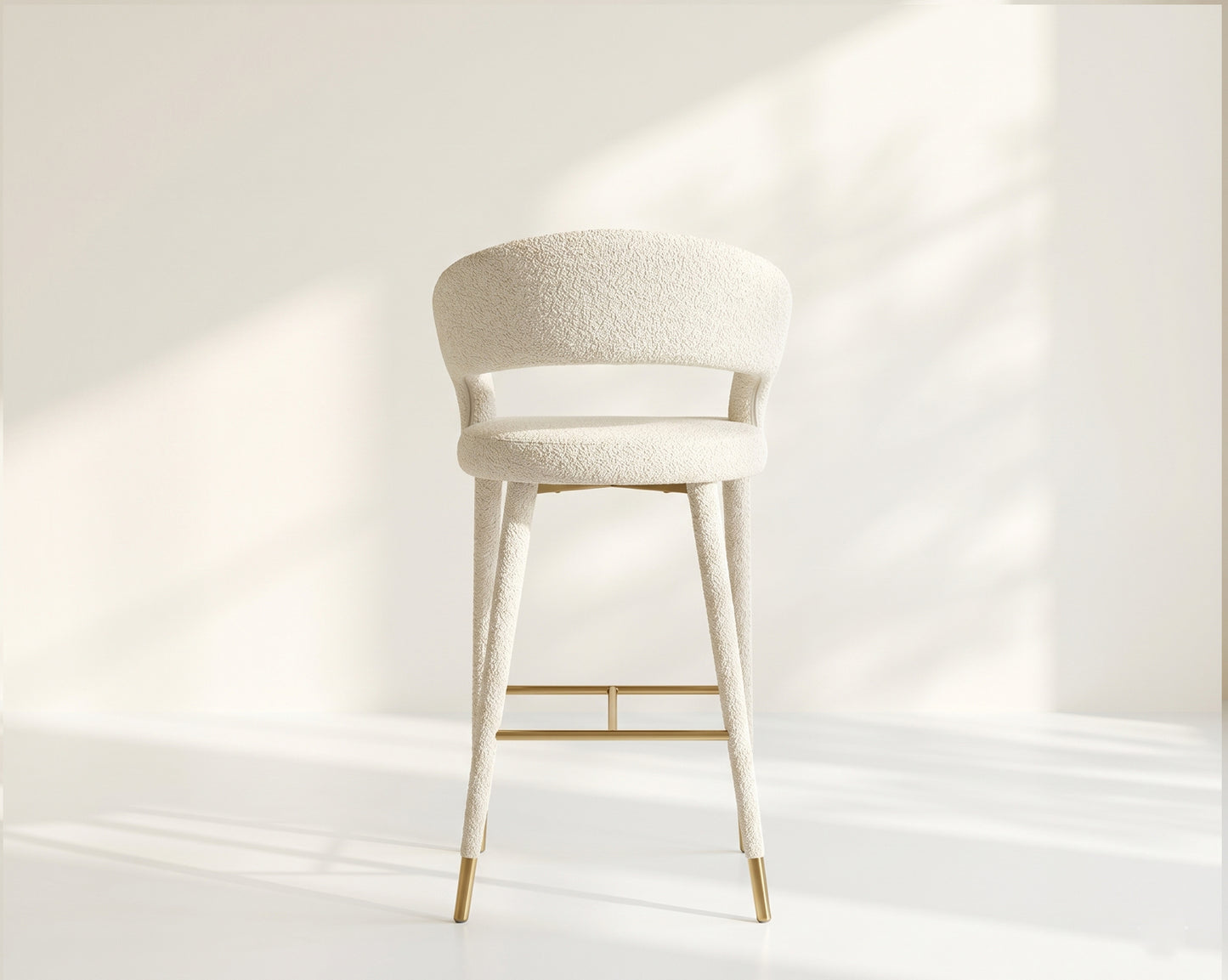 Aria Fabric Gold Bar Stool