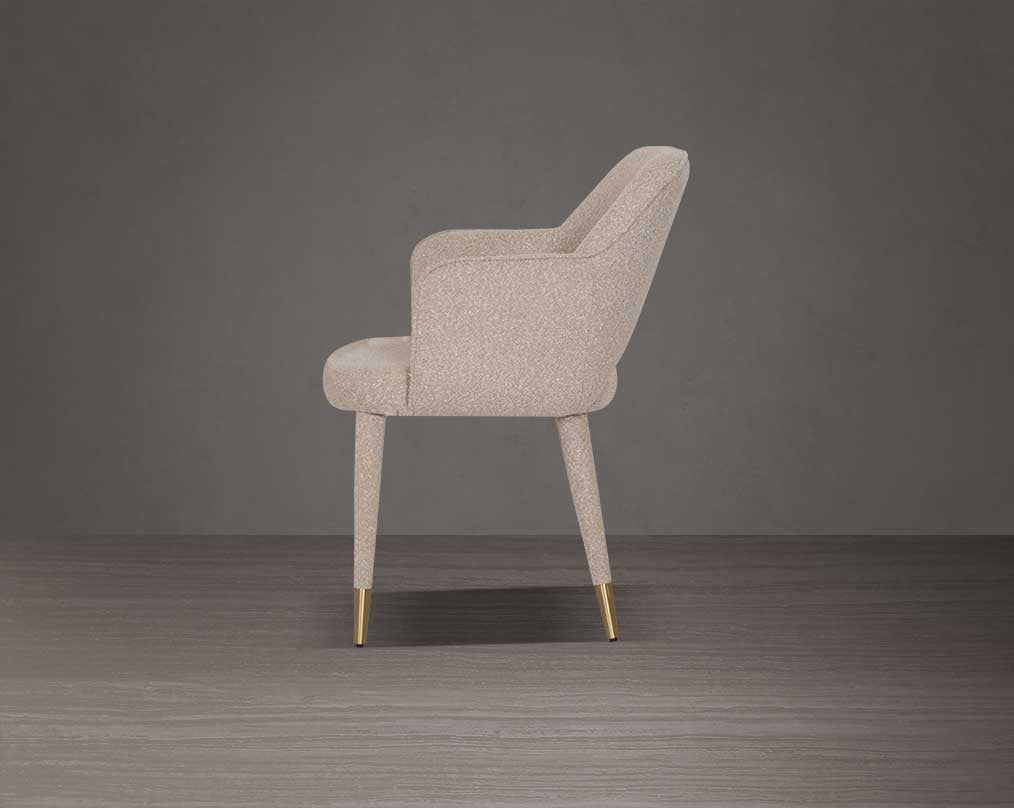 Aria Fabric Gold Dining Chair - 2