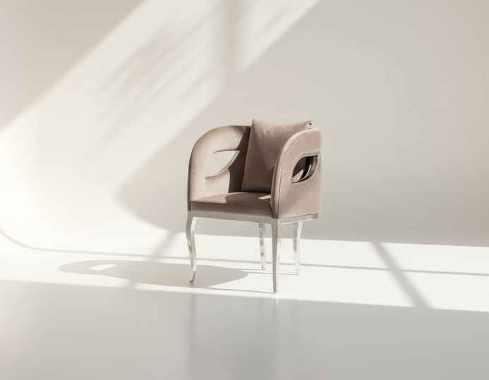 Cariann Fabric Stainless Steel Leisure Chair