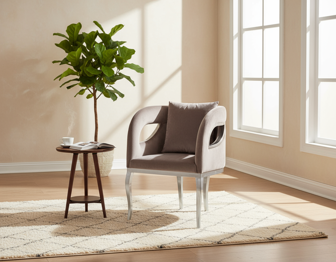 Cariann Fabric Stainless Steel Leisure Chair