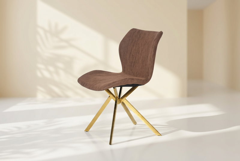 Adalira Leatherette Gold Dining Chair