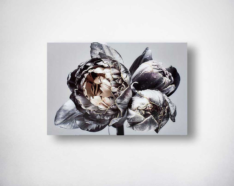 Tempered glass art with gold foil.