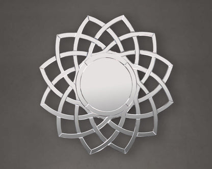 Wall mirror in a floral design motif is perfect to enhance any living or powder bathroom space with sliver colour