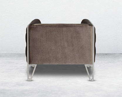 This 1 seater sofa set is the perfect addition to any living space looking to add a modern classic feel. Crafted beautifully with high polished stainless steel geometric legs and upholstered in luxurious velvet