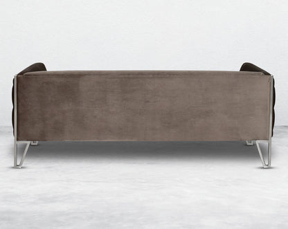 This 3 seater sofa set is the perfect addition to any living space looking to add a modern classic feel. Crafted beautifully with high polished stainless steel geometric legs and upholstered in luxurious velvet