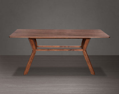 6 seater rectangular dining table in walnut. 