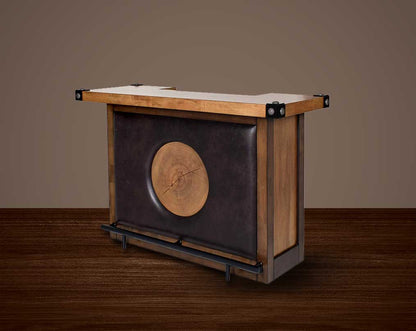 This bar is a must-have in the entertaining ensemble, crafted from vintage brown oak wood veneer.