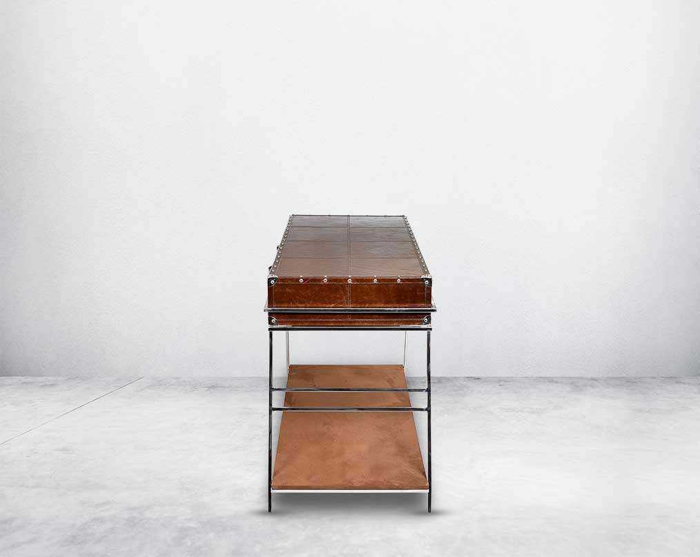  Luxury Console Table with two drawer with side view 