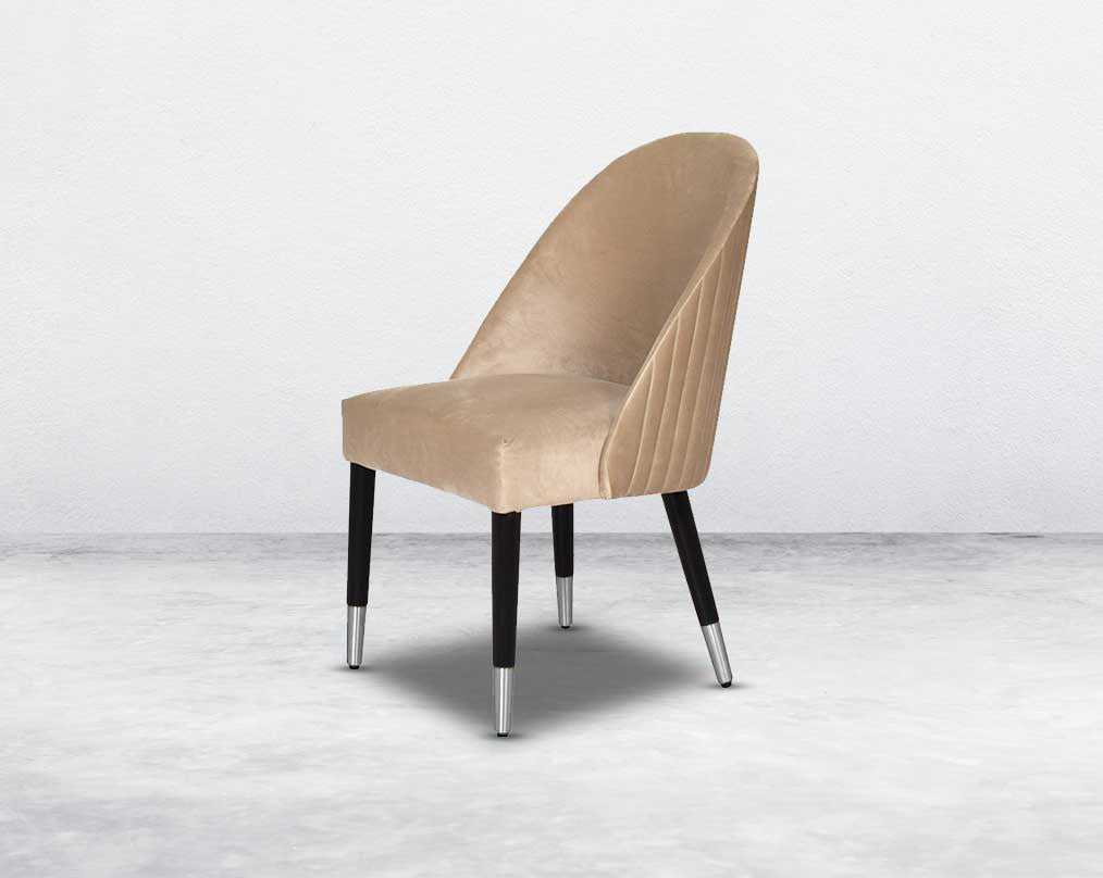 "Minimalistically designed chair with wooden legs for enhanced durability.
