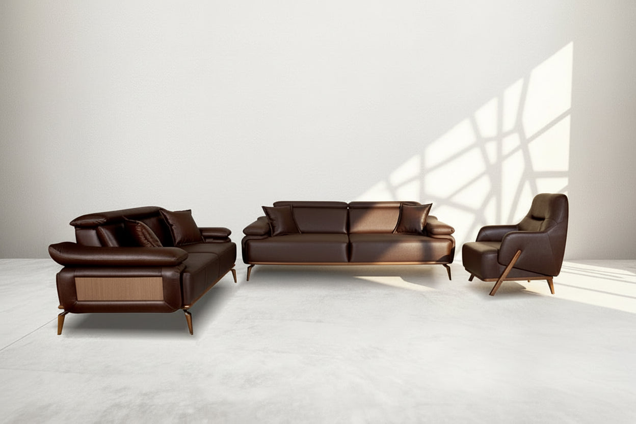 3+2 +1 seater sofa upholstered in fabric in modern classic design