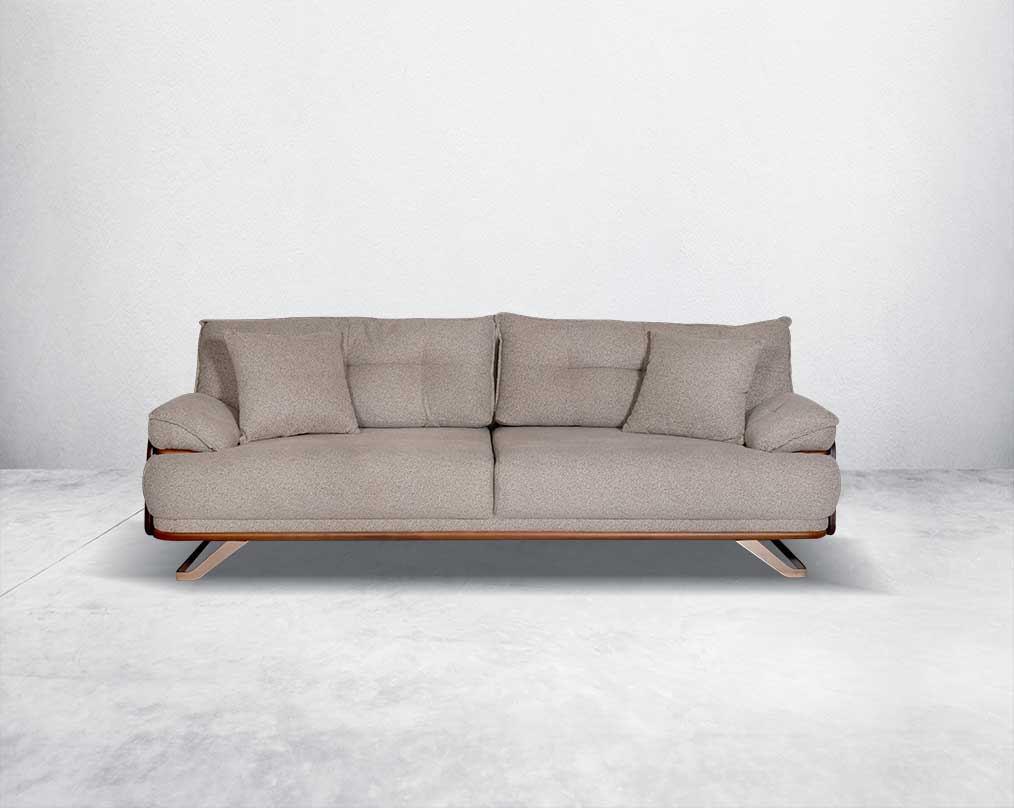 3  seater sofa upholstered in fabric in modern classic design with front view 