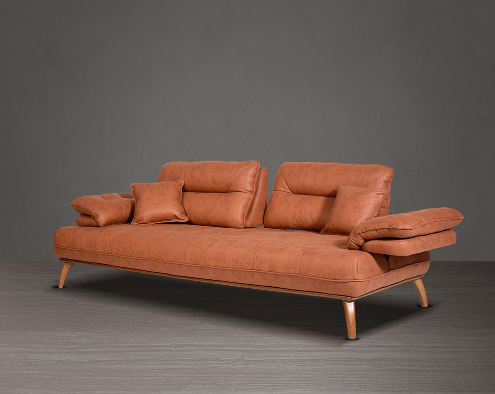 3 seater sofa upholstered in fabric in modern classic design with 2 cushions