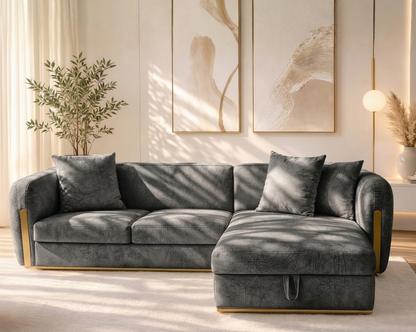 Armando Fabric Sectional Sofa Cum Bed