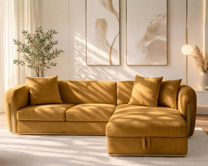 Armando Fabric Sectional Sofa Cum Bed