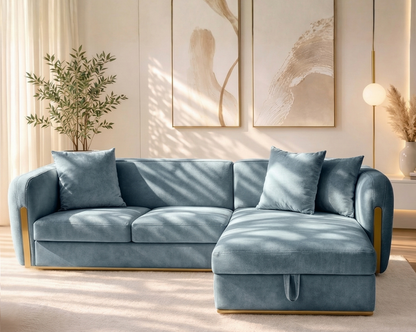 Armando Fabric Sectional Sofa Cum Bed