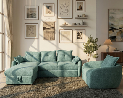 Camilo Fabric Sectional Sofa Cum Bed