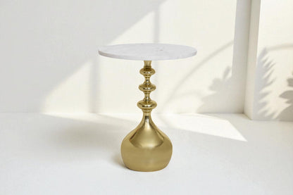 Jemsa Round Gold End Table