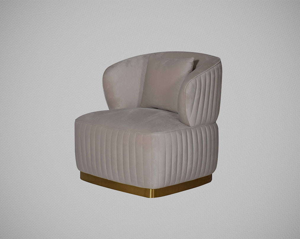 This 1 sofa set is an elegant statement piece with clean lines softened by subtle curves. Vertical channel quilting is an outstanding design detail on this sofa.