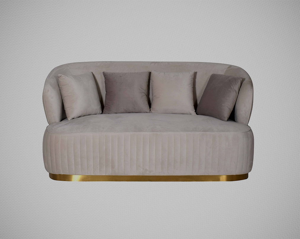 This 2 sofa set is an elegant statement piece with clean lines softened by subtle curves. Vertical channel quilting is an outstanding design detail on this sofa.