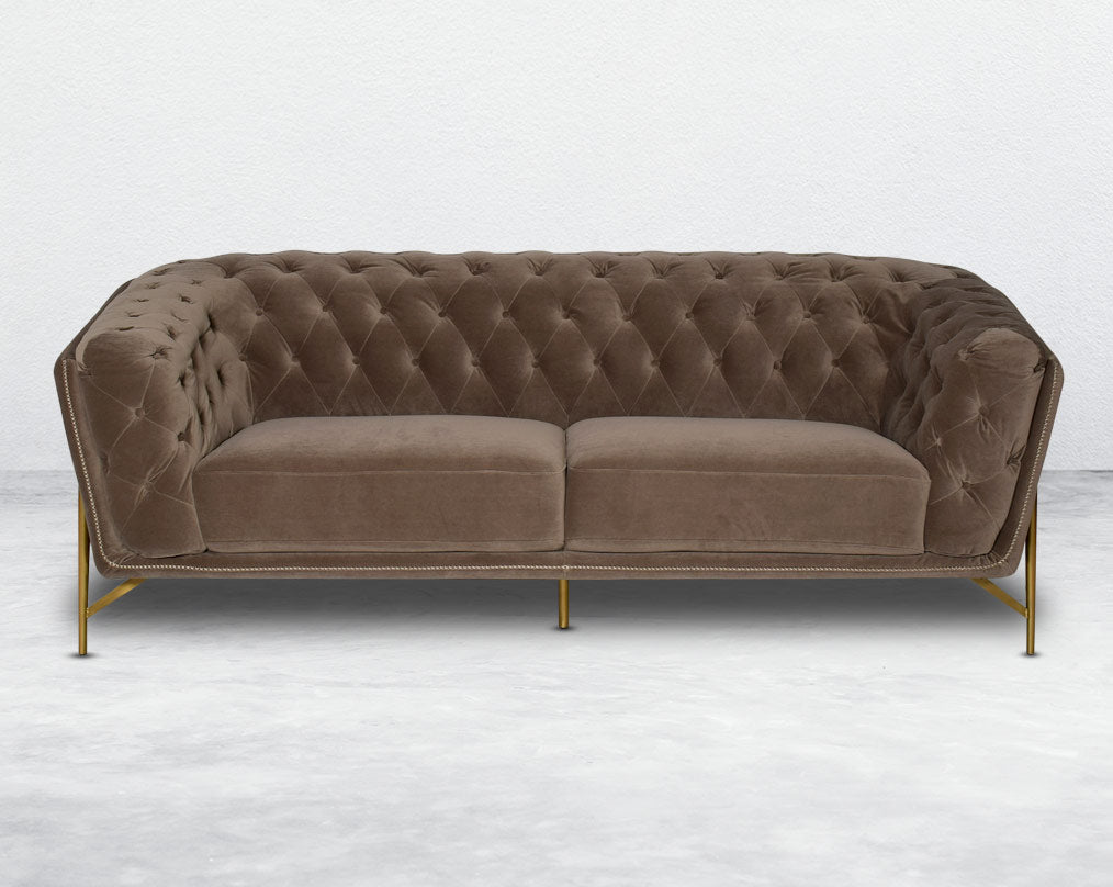 Lean back and lounge in luxurious style on this stunning sofa set. This 3  glam sofa features plush velvet upholstery that is both classy and sumptuous against your skin, a single seat cushioned
