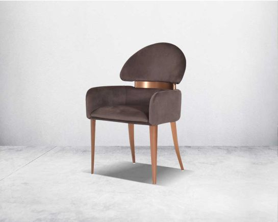 Ristra Fabric Rose Gold Dining Chair