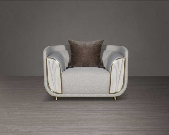 Single Seater Fabric Sofa with 1 Cushions
