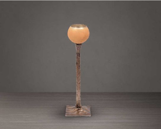 Champagne bronze glass aluminium goblet t-lite holder-  medium 